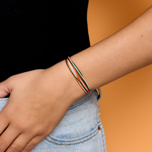 Green, Orange & White Bracelet