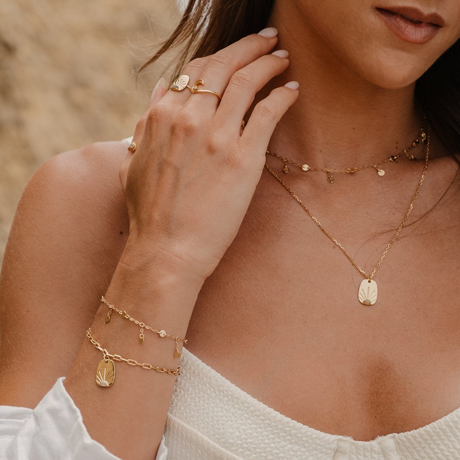 Sunshine Tag Chain Necklace