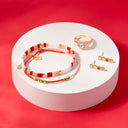 Stone & Enamel Heart Ring