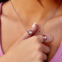 Stone & Enamel Heart Pendant Necklace