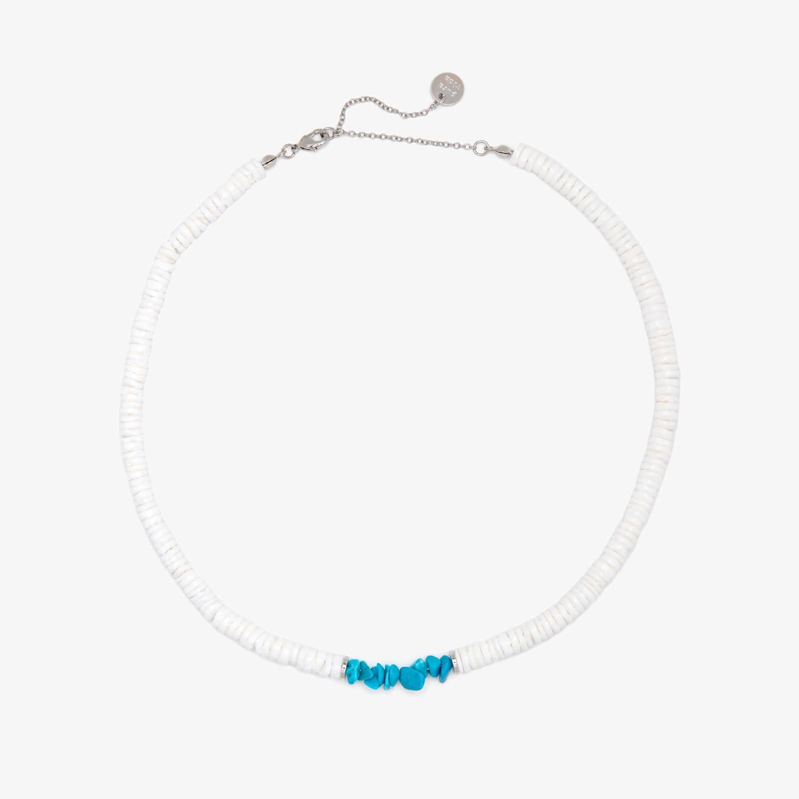 Puka Shell & Turquoise Chip Choker