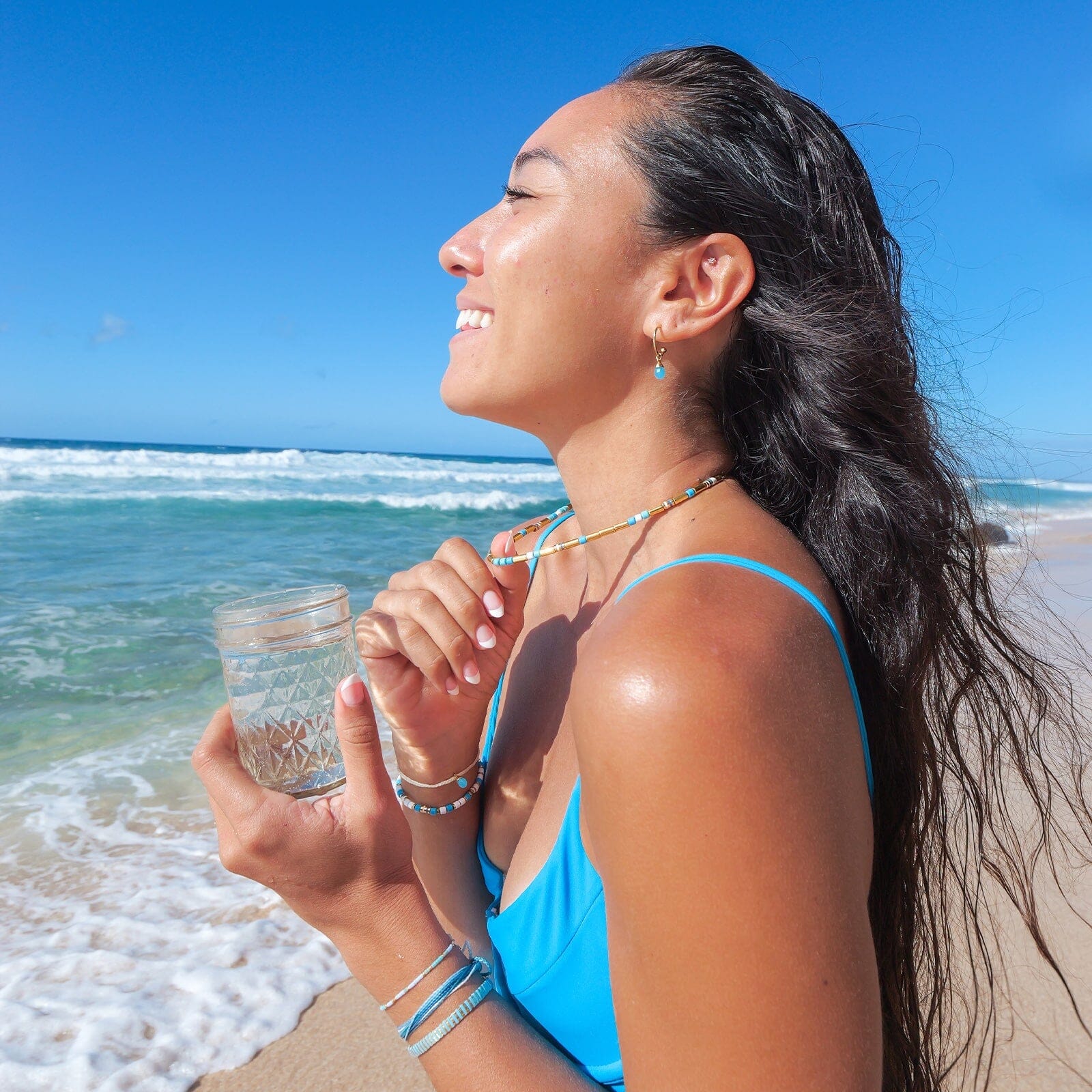 World Water Day Mixed Bead Choker