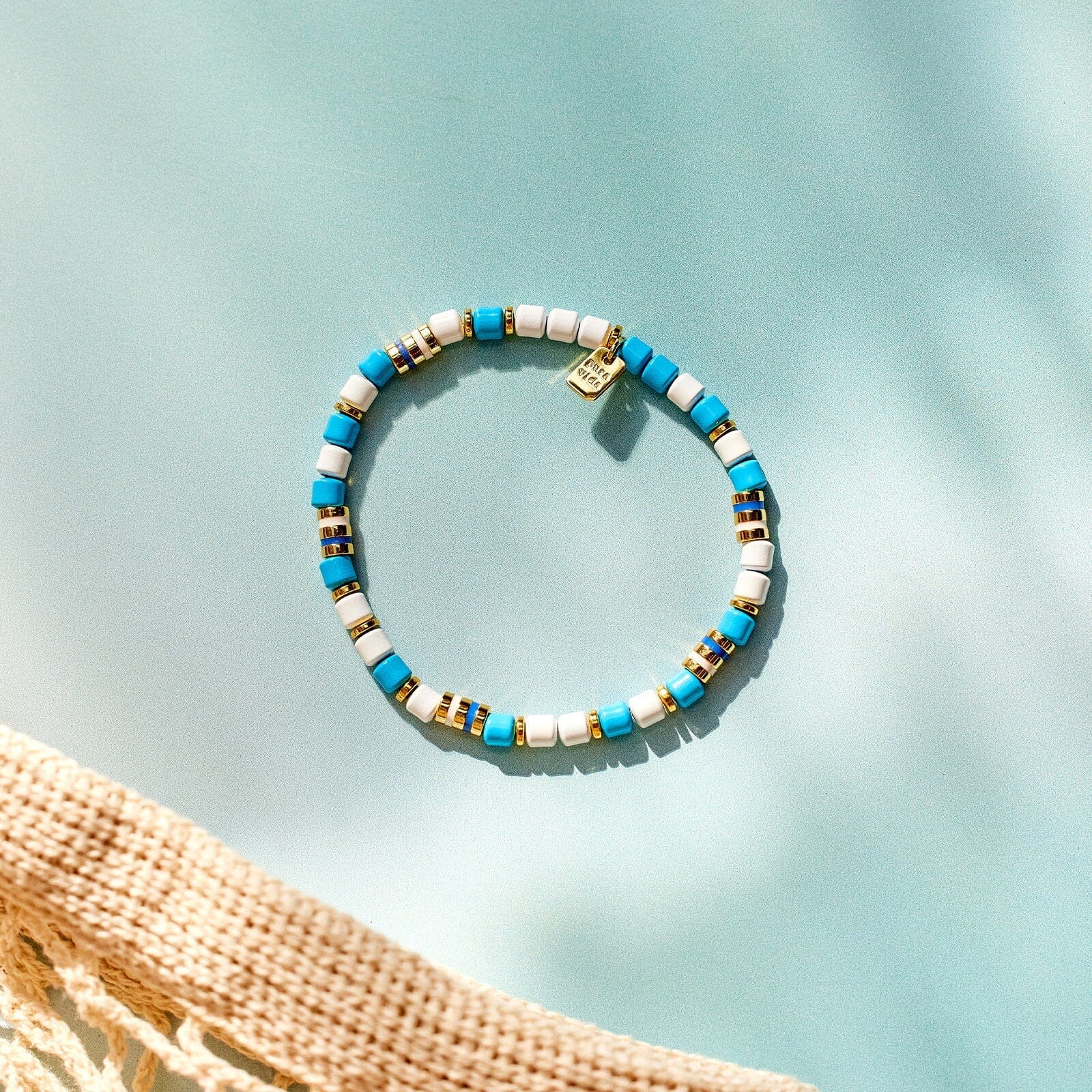 World Water Day Mixed Bead Stretch Bracelet