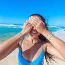 World Water Day Mixed Bead Stretch Bracelet