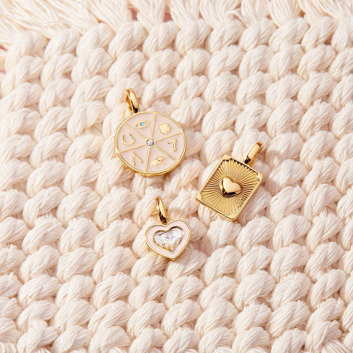 Harper Stone & Enamel Heart Charm