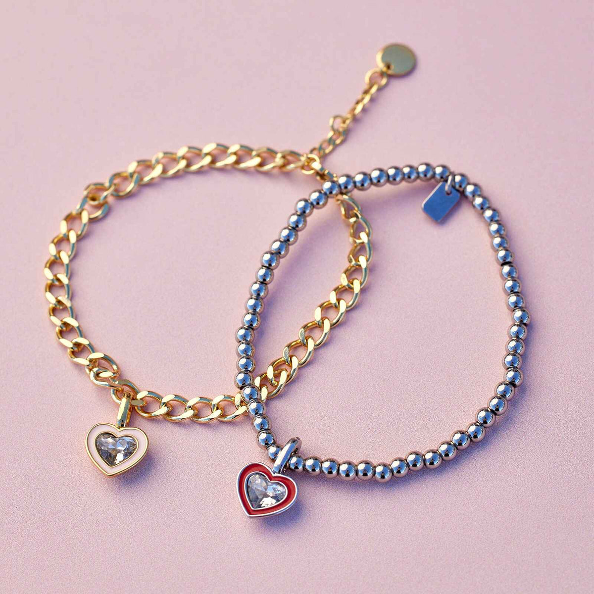 Harper Stone & Enamel Heart Charm