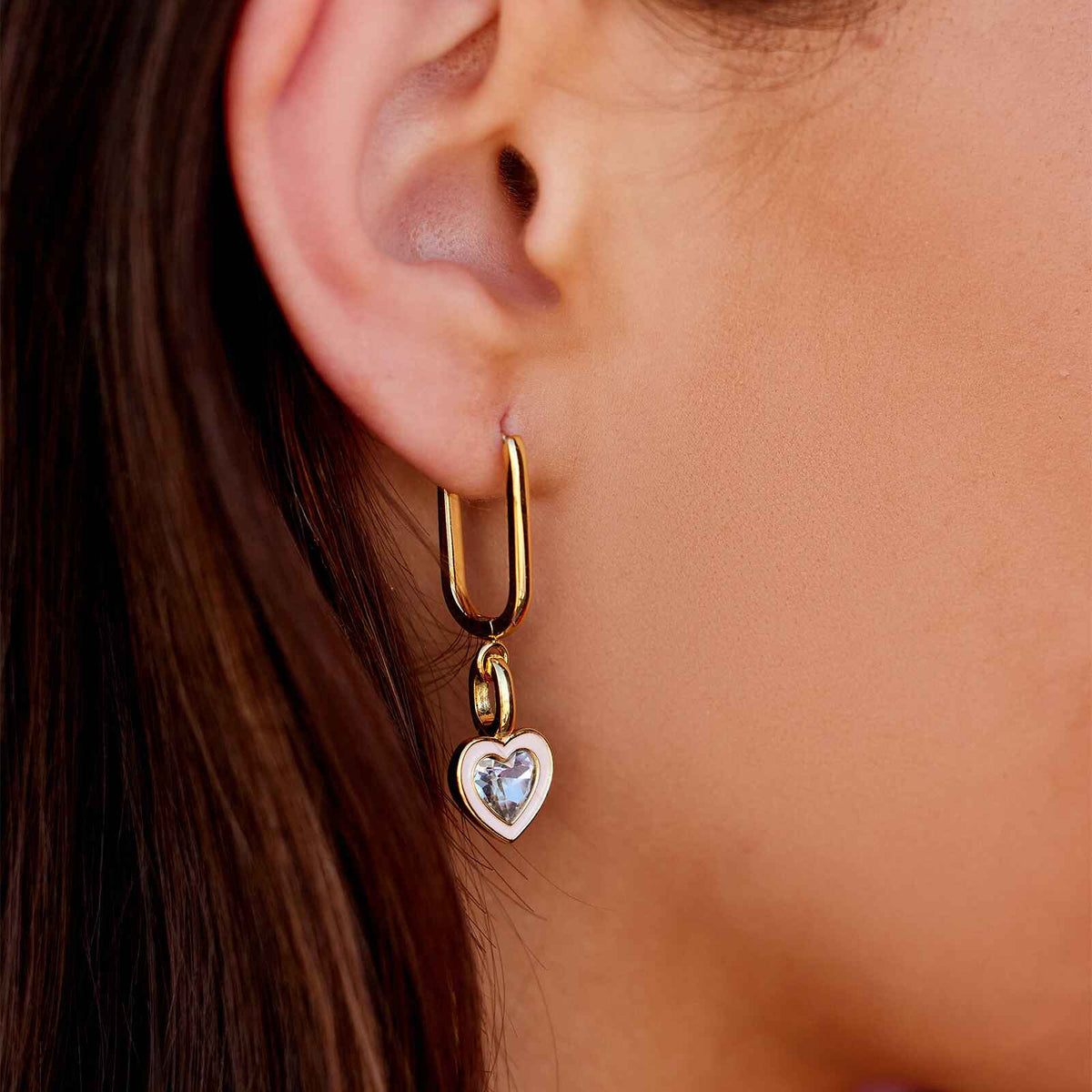 Harper Stone & Enamel Heart Charm