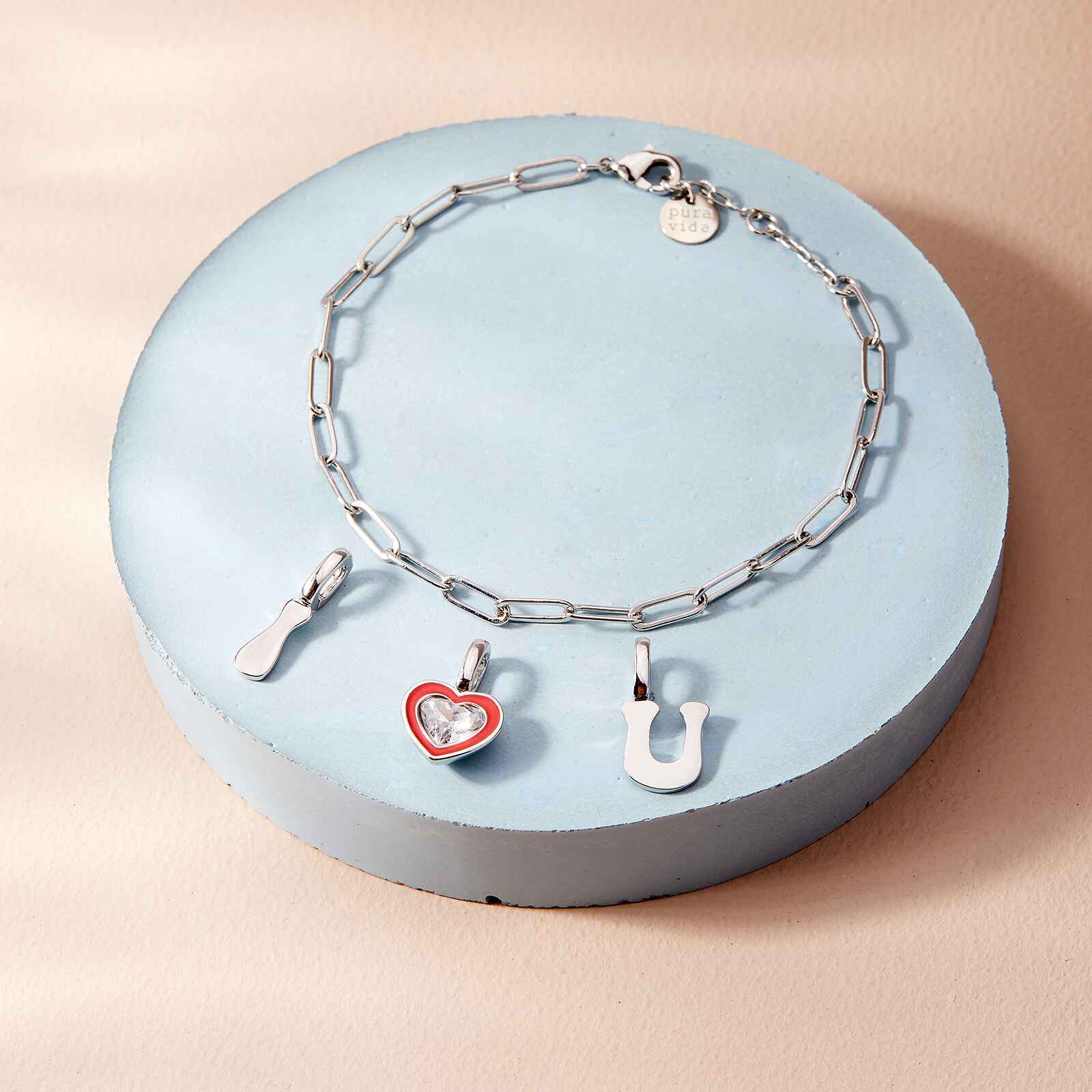 Harper Stone & Enamel Heart Charm