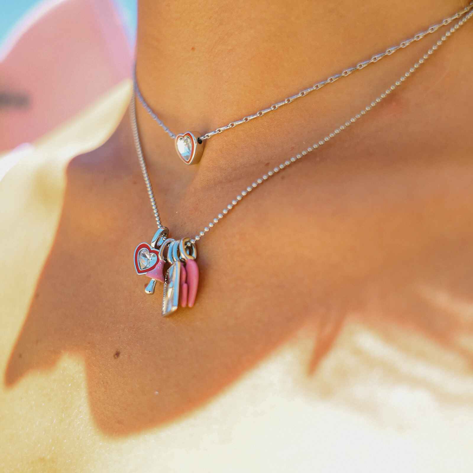 Harper Stone & Enamel Heart Charm