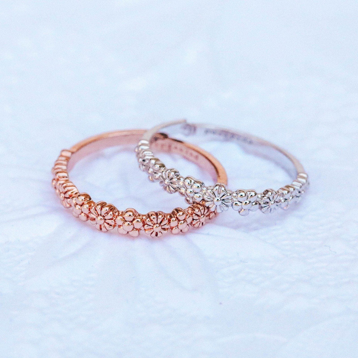 Rose Gold Floral Stacking Ring