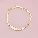 Engravable Rectangle Bead Stretch Bracelet