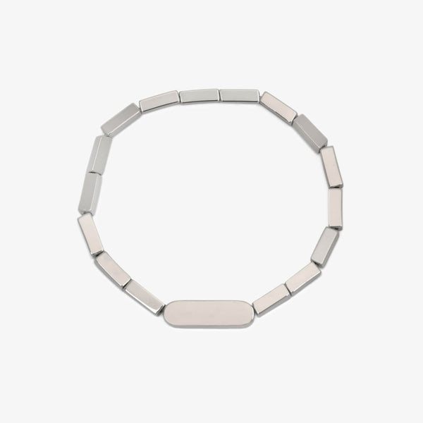 Engravable Rectangle Bead Stretch Bracelet