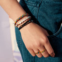 Rainbow Bead Stretch Ring 3 Pack