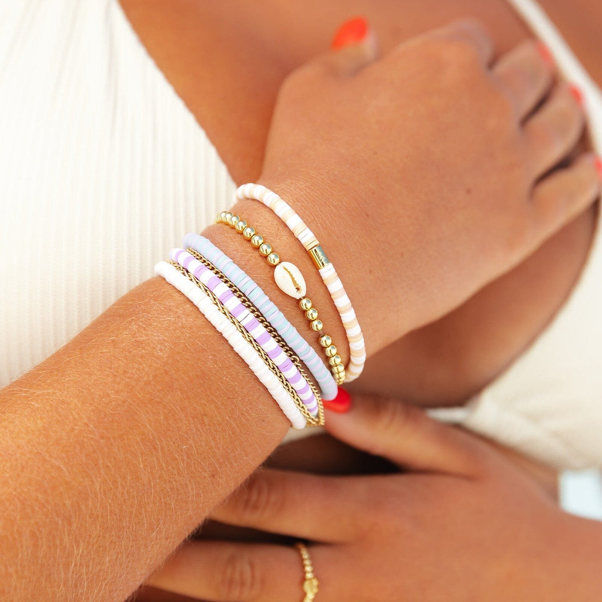 Sandalwood Seascape Stretch Bracelet