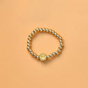 Happy Face Gold Bead Stretch Ring