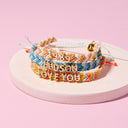 Watermelon Woven Chevron Bracelet