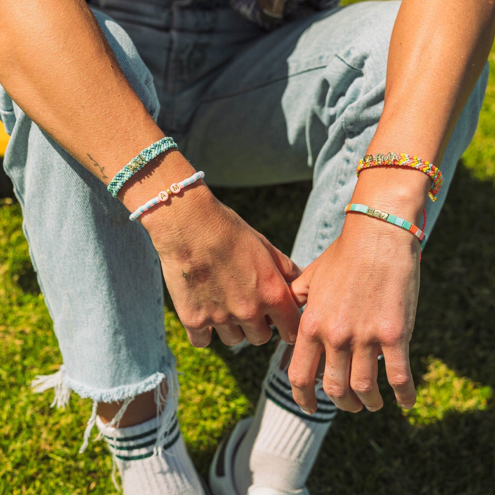 Watermelon Woven Chevron Bracelet