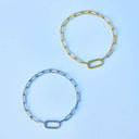 Harper Oval Charm Chain Bracelet