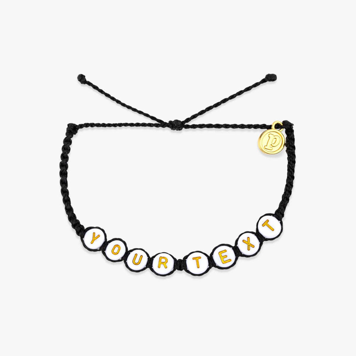 White Alphabet Bead Bracelet