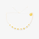 White Alphabet Bead Bracelet