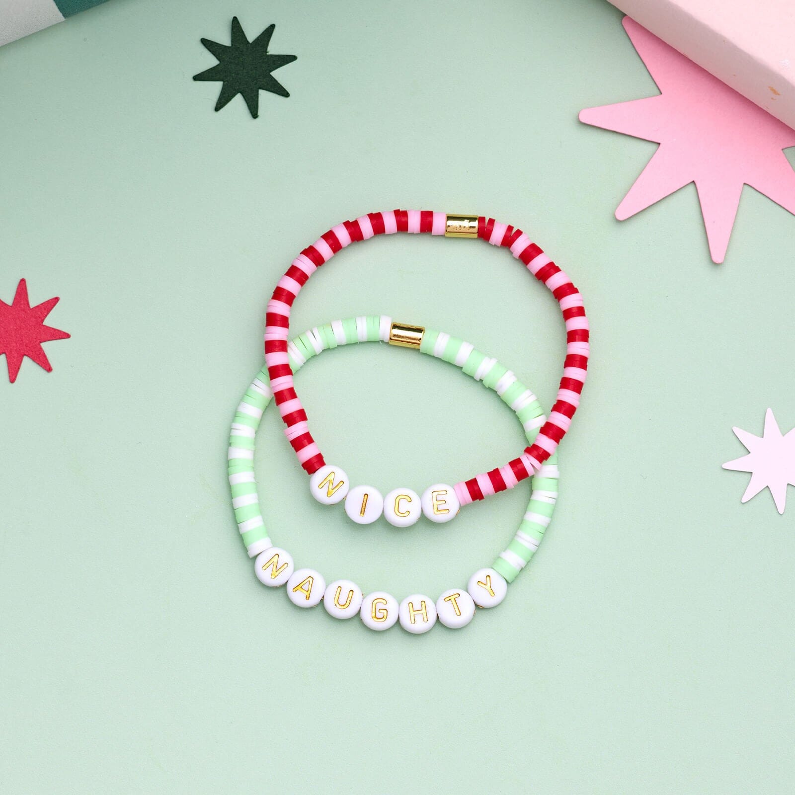 Naughty or Nice Stretch Bracelet Set