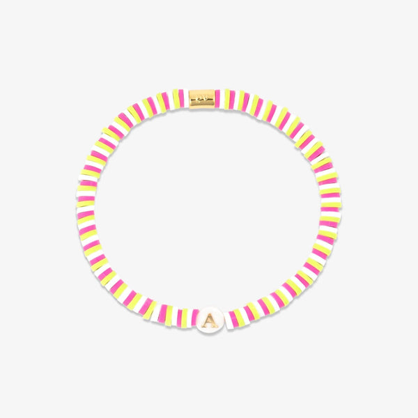 Raspberry Alphabet Stretch Bracelet