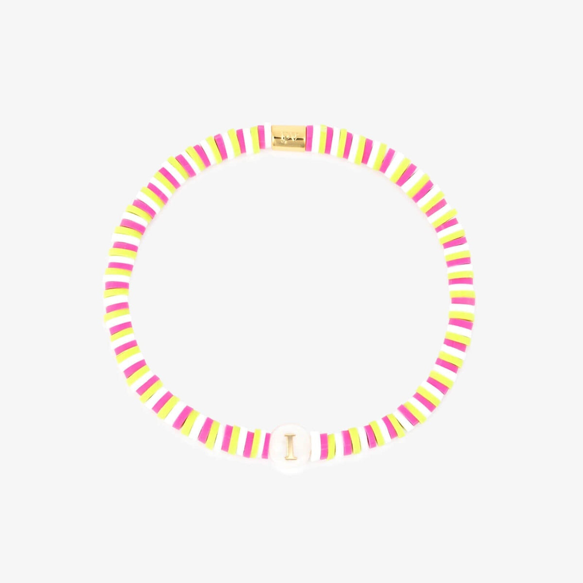 Raspberry Alphabet Stretch Bracelet