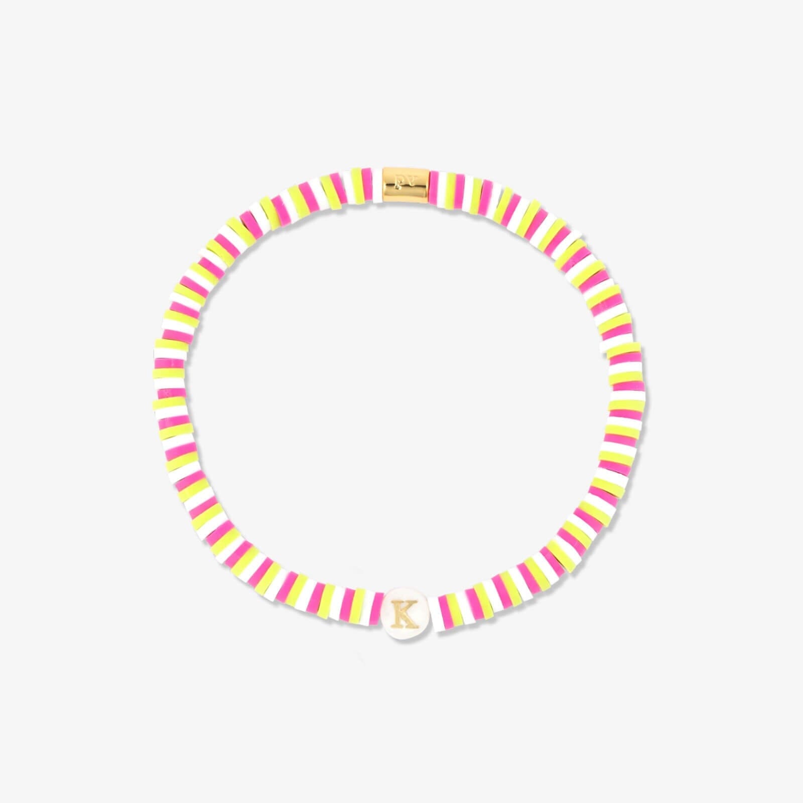 Raspberry Alphabet Stretch Bracelet