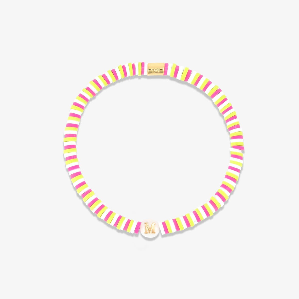 Raspberry Alphabet Stretch Bracelet