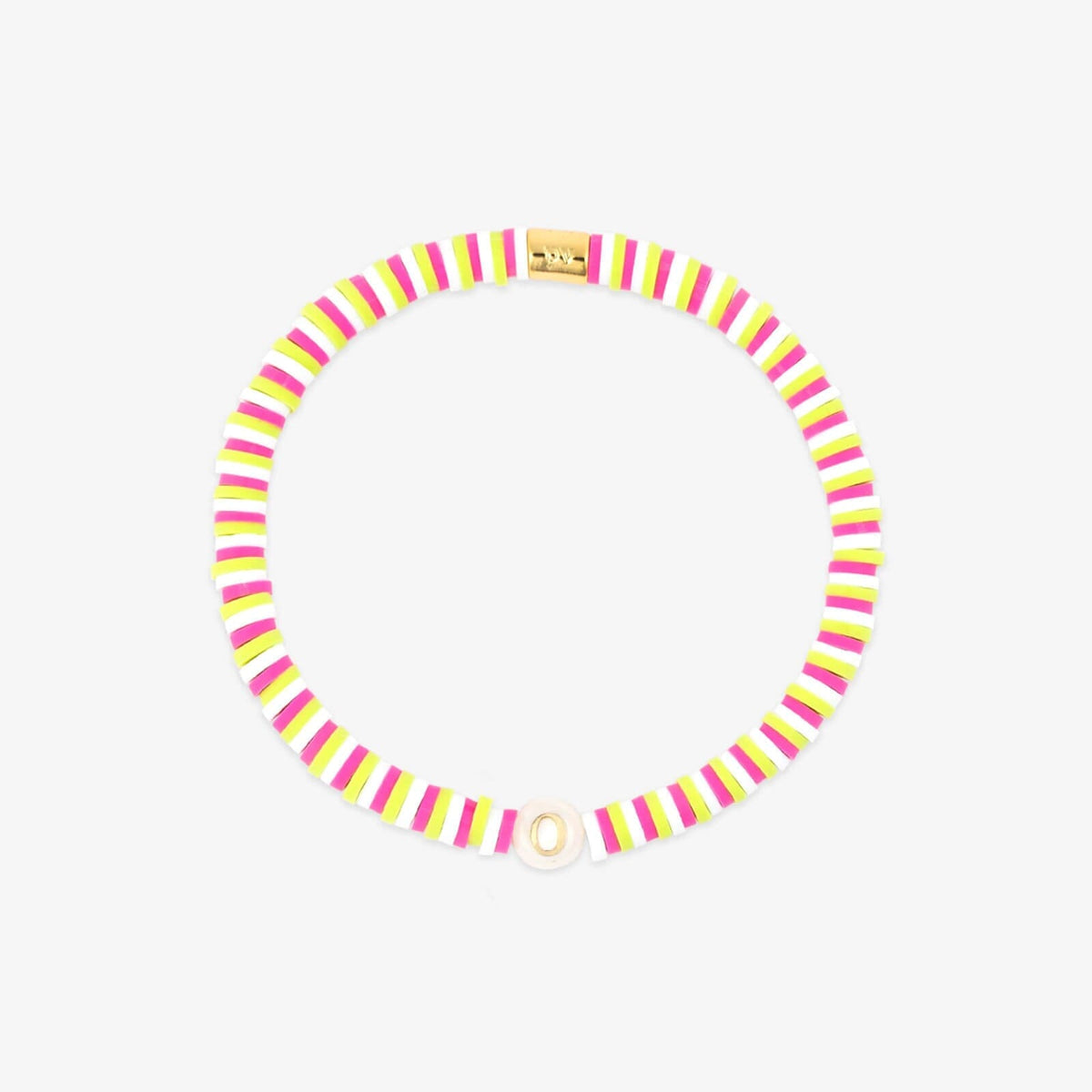 Raspberry Alphabet Stretch Bracelet