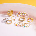 Wide Enamel Stripe Fidget Ring