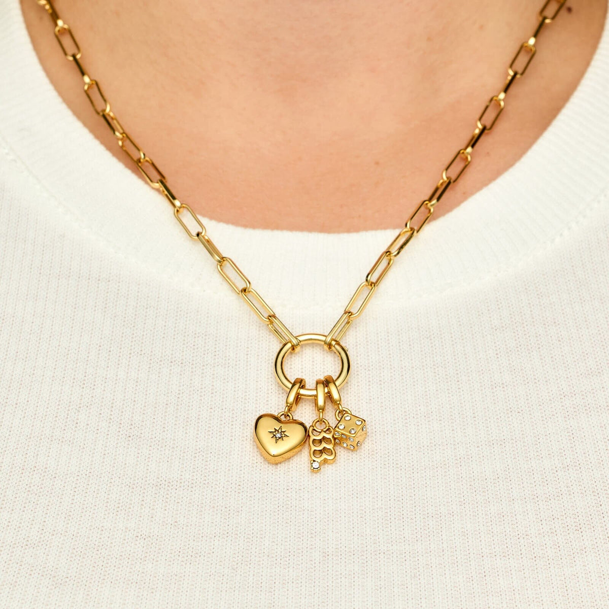 Harper Starburst Heart Charm