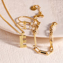 Initial Stone Open Ring