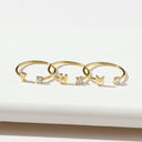 Initial Stone Open Ring