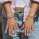 Initial Stone Open Ring