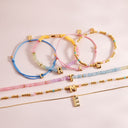 Initial Pearl & Seed Bead Stretch Bracelet