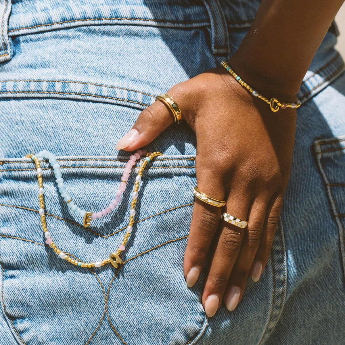 Initial Pearl & Seed Bead Choker