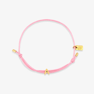 Pink Initial Charm Bracelet