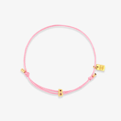 Pink Initial Charm Bracelet