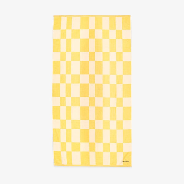 Yellow & White Checkerboard Towel