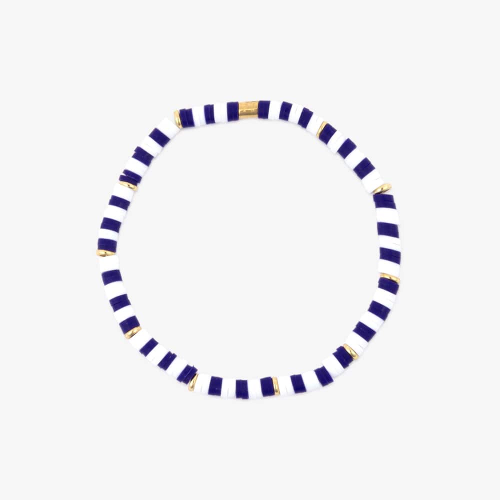 Purple & White Stretch Bracelet