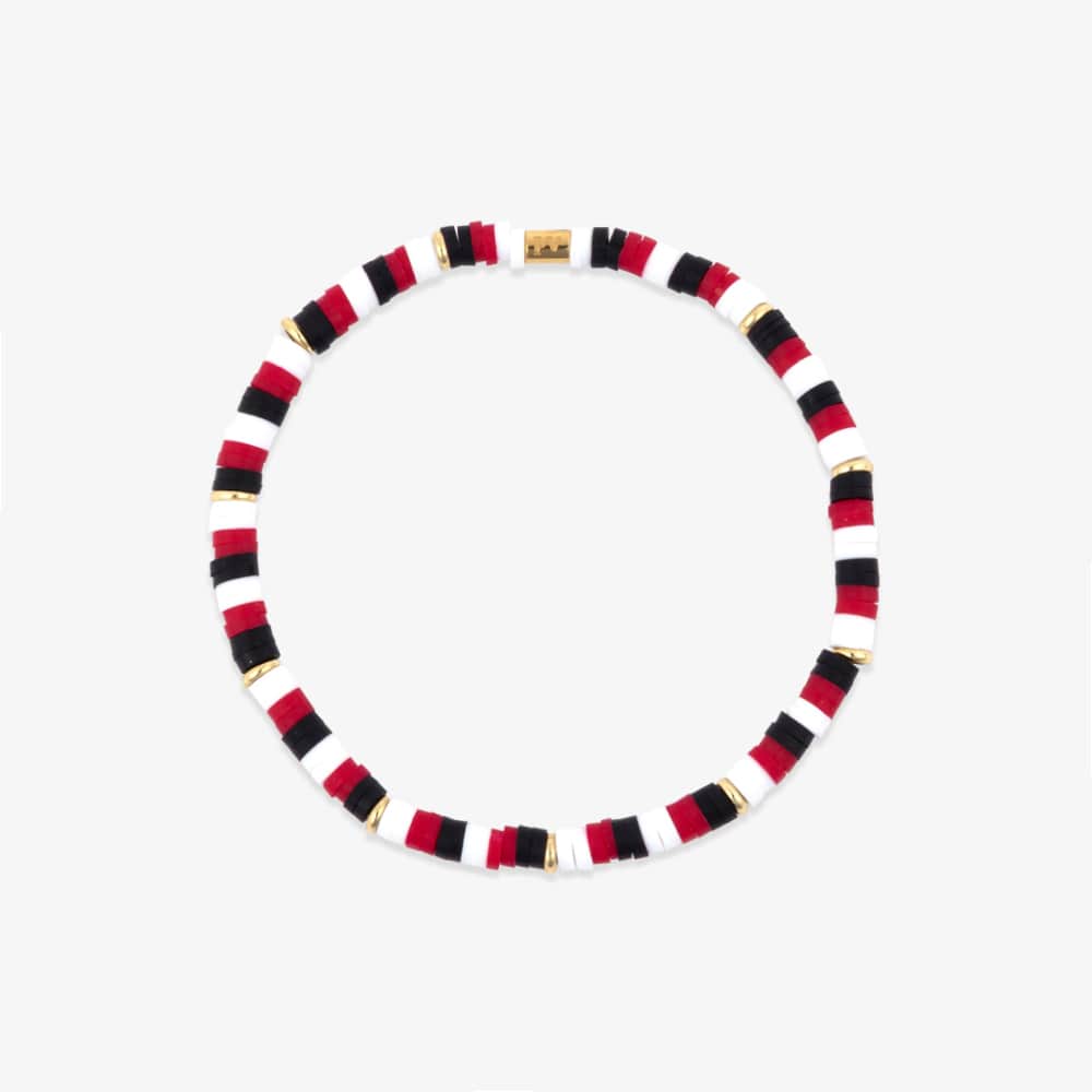 Red, Black & White Stretch Bracelet