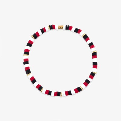 Red, Black & White Stretch Bracelet