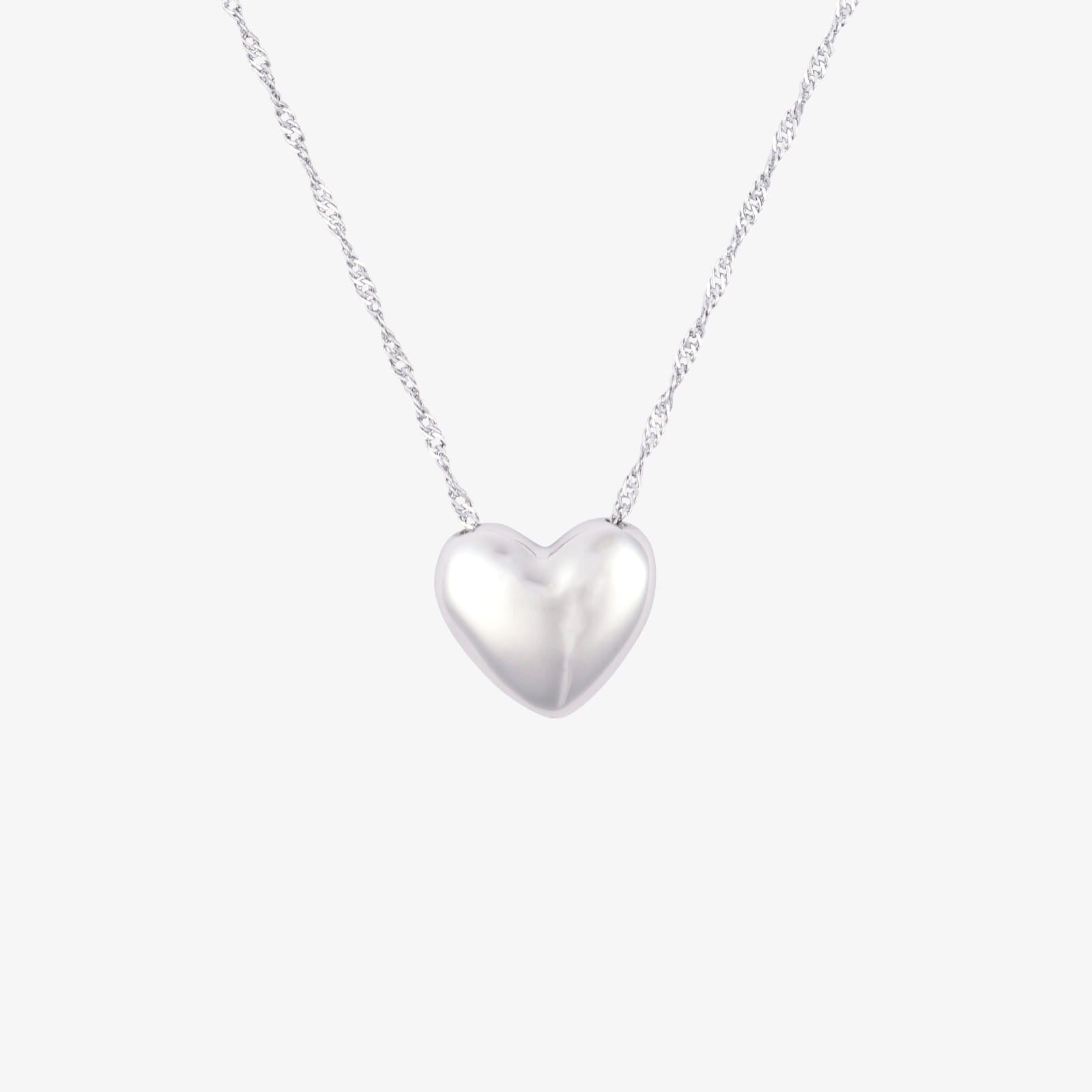 Puffy Heart Bead Pendant Necklace