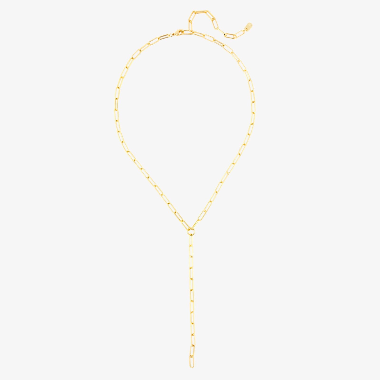 Paperclip Chain Lariat Necklace