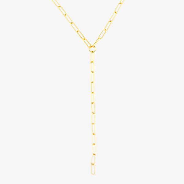 Paperclip Chain Lariat Necklace