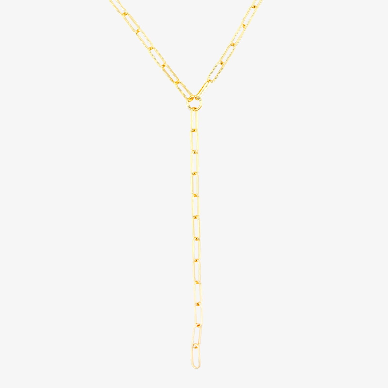 Paperclip Chain Lariat Necklace