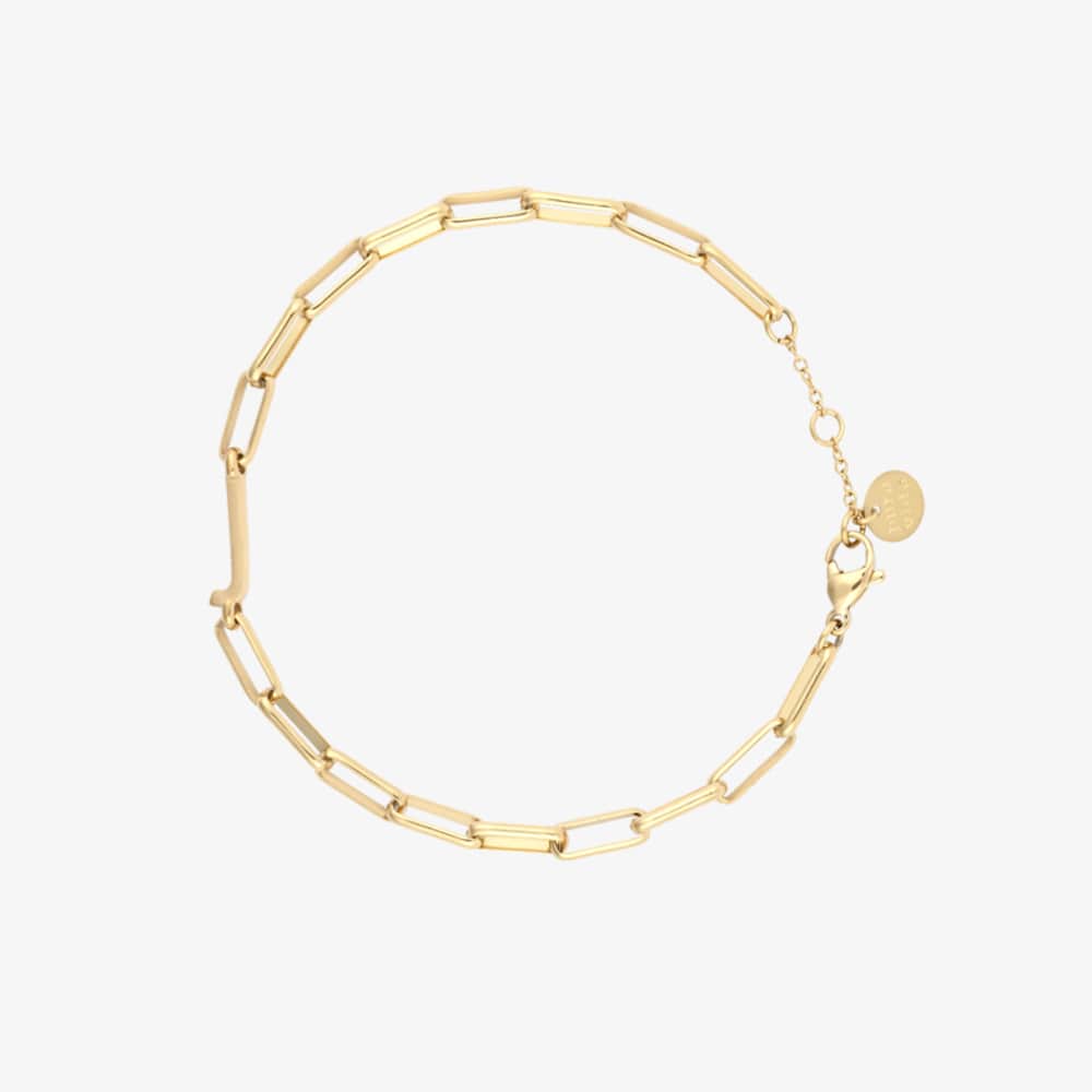 Initial Paperclip Chain Bracelet