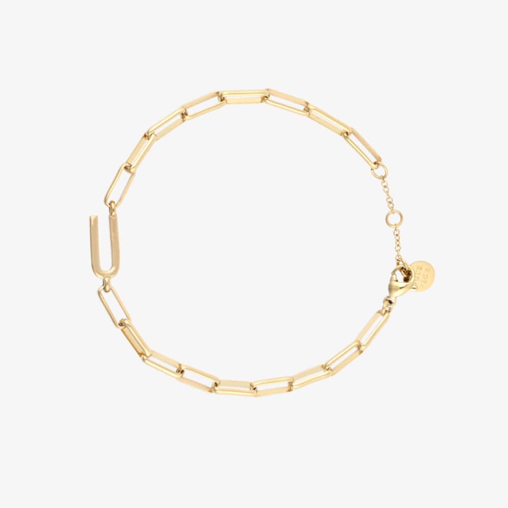 Initial Paperclip Chain Bracelet