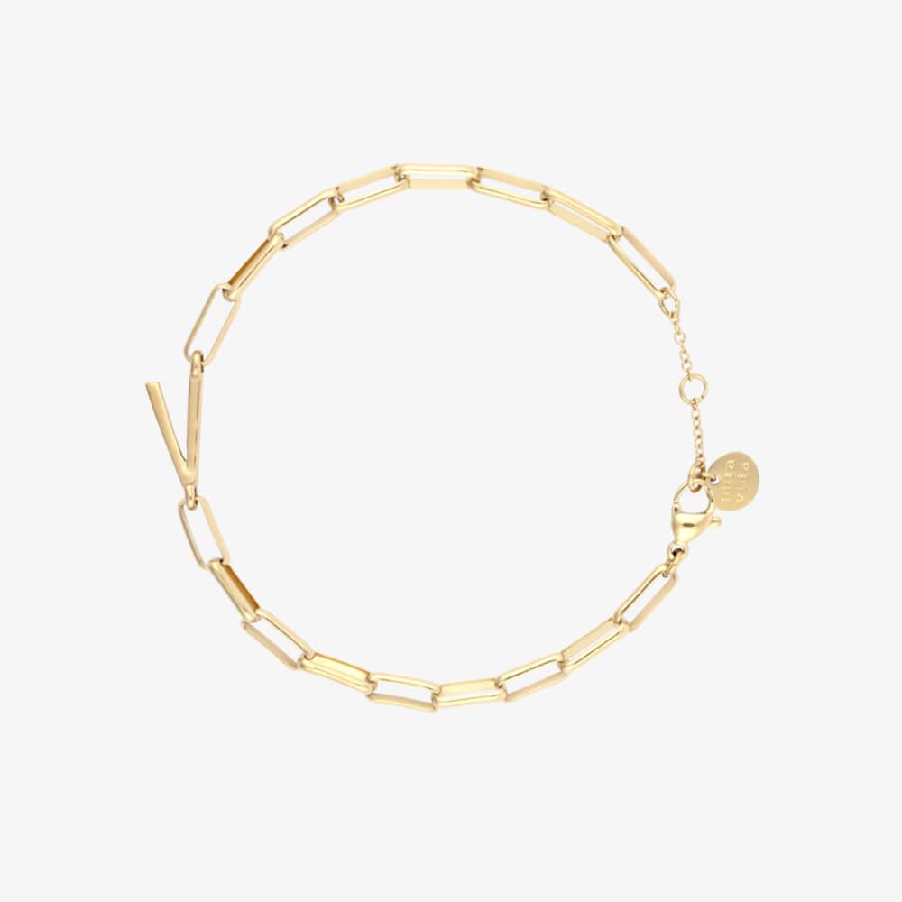 Initial Paperclip Chain Bracelet